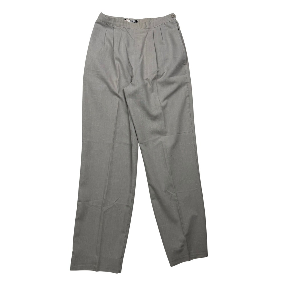 Vintage 80s Prive New York Pleated Pants Gray 7/8 High Waist Made USA